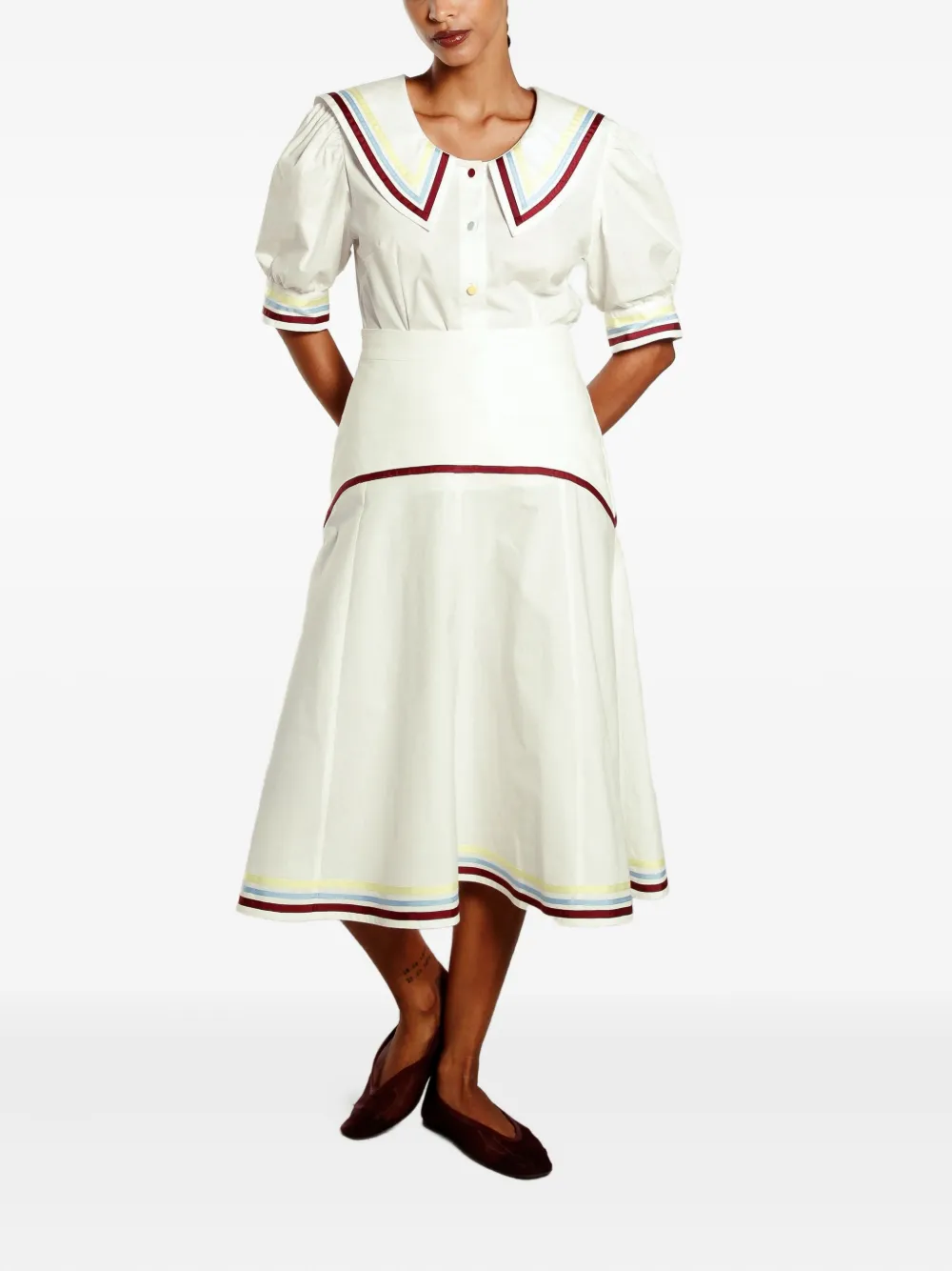 Isolda Maranhão Midi Skirt In White