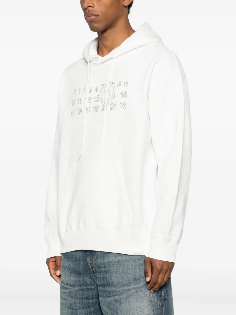 MM6 Maison Margiela Hoodie met nummerprint Wit