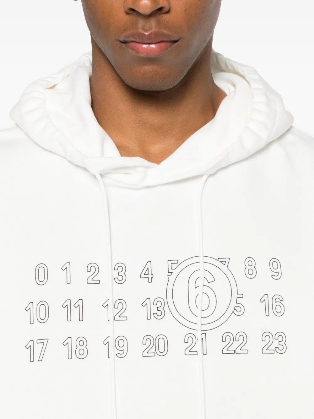 MM6 Maison Margiela Hoodie met nummerprint Wit