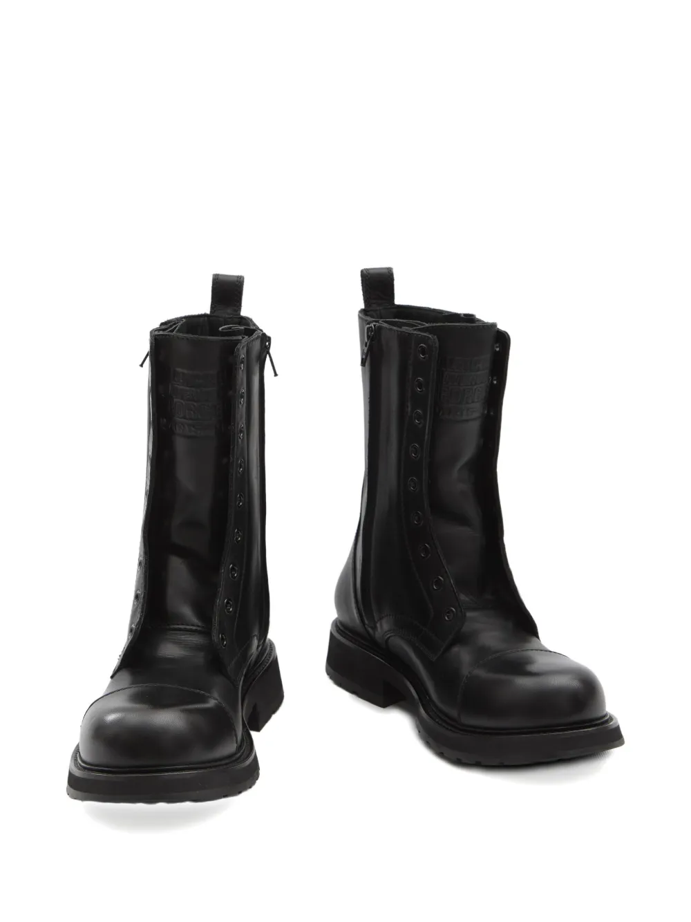 Balenciaga Lace-up Truck Boots Rubber Sole In Black