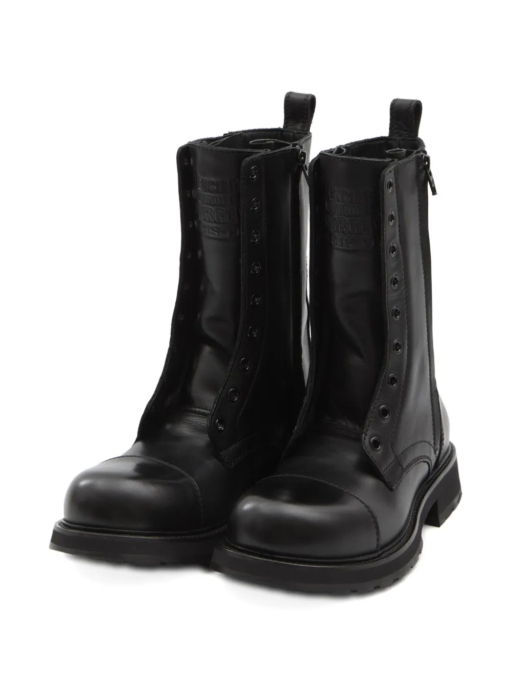 Balenciaga Lace-up Truck Boots Rubber Sole In Black