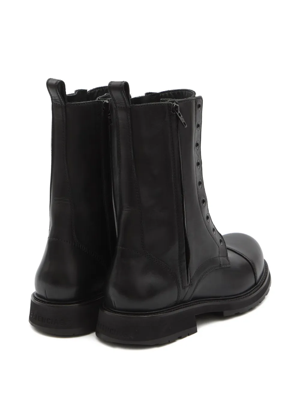 Balenciaga Lace-up Truck Boots Rubber Sole In Black