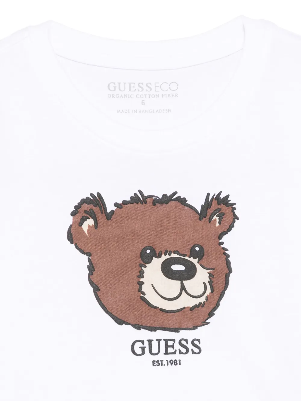 guess kids T-shirt met lange mouwen en beerdetail Wit
