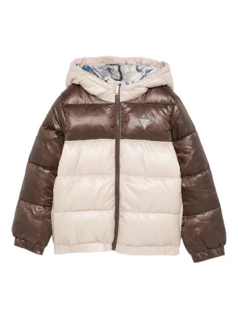guess kids hooded colourblock jacket