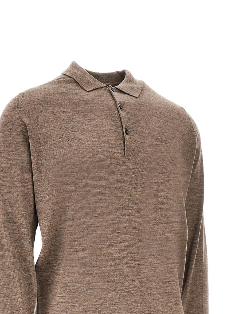 John Smedley Belpe poloshirt met knopen - Bruin