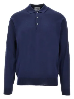John Smedley Ribbed Polo Shirt | Blue | FARFETCH ZA