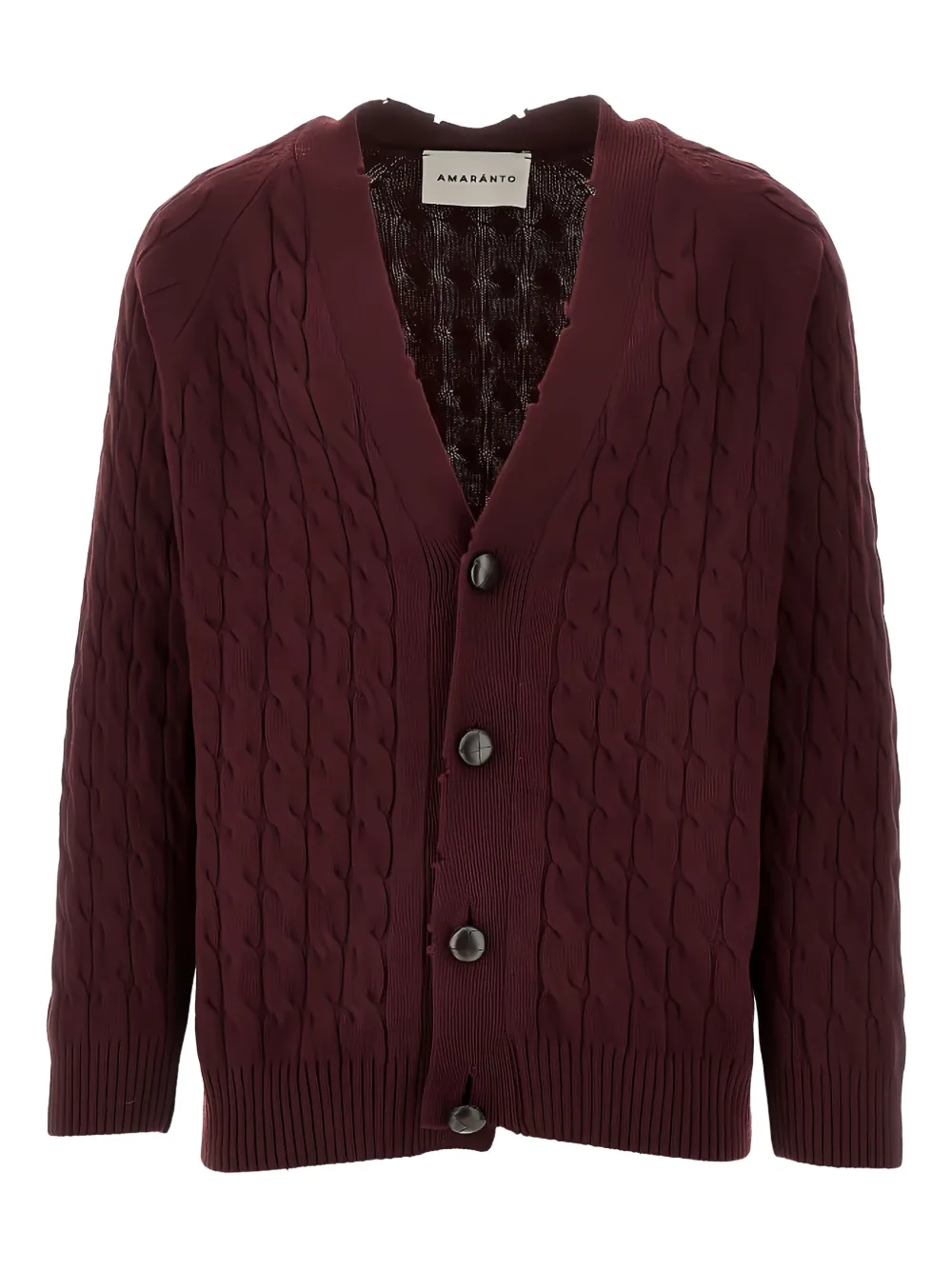 AMARÁNTO cable-knit button-front cardigan | Red | Image 1