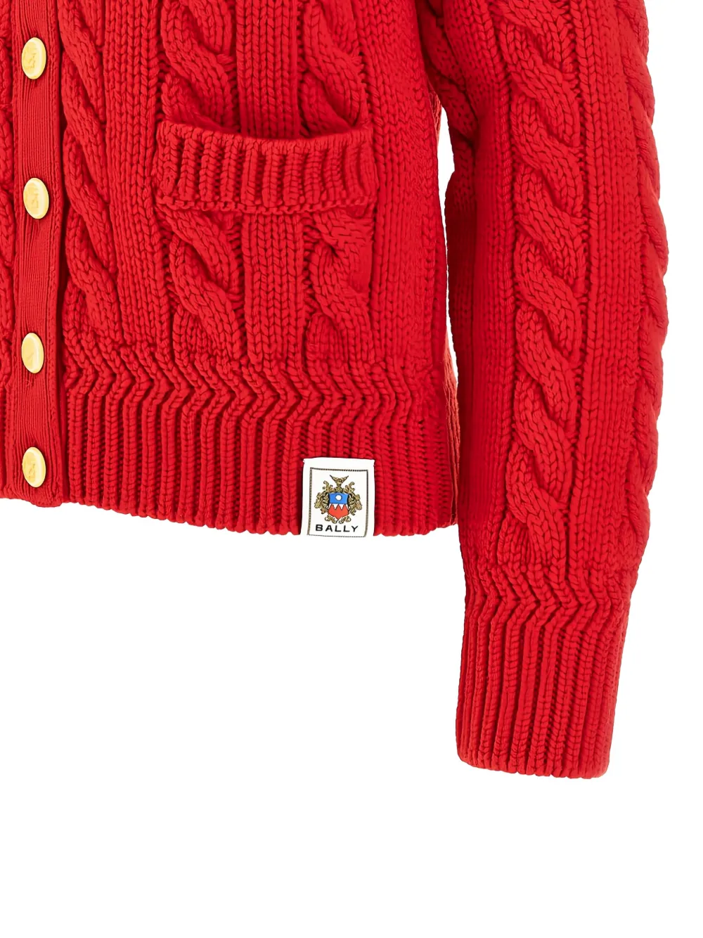 Bally Cable-knit Cardigan In Red