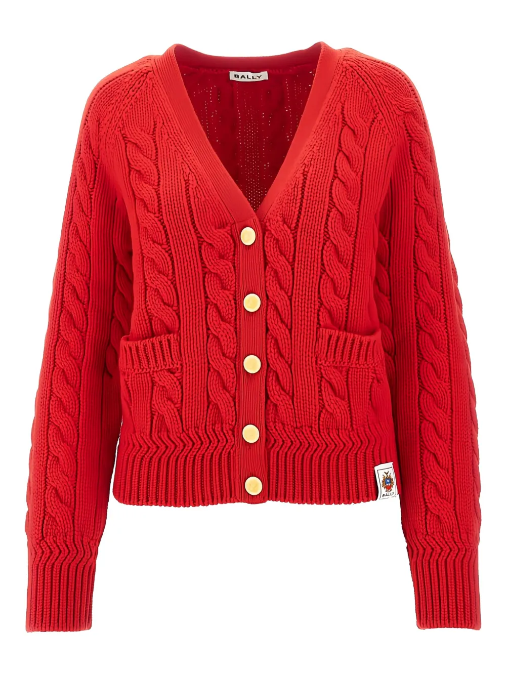 Bally Cable-knit Cardigan In Red