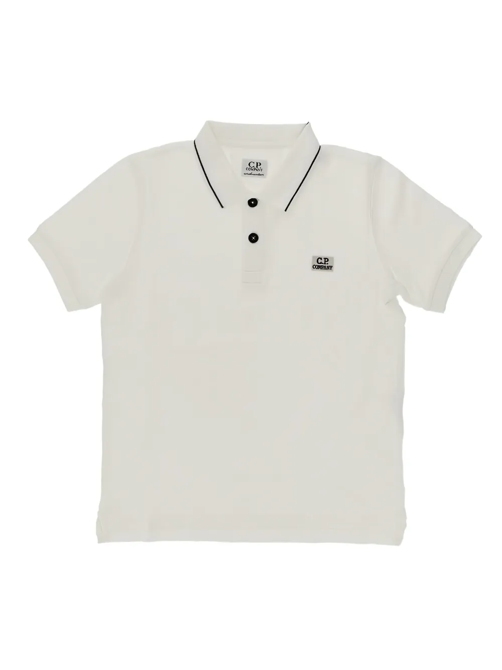 C.P. Company Kids button logo-detail polo shirt - Weiß