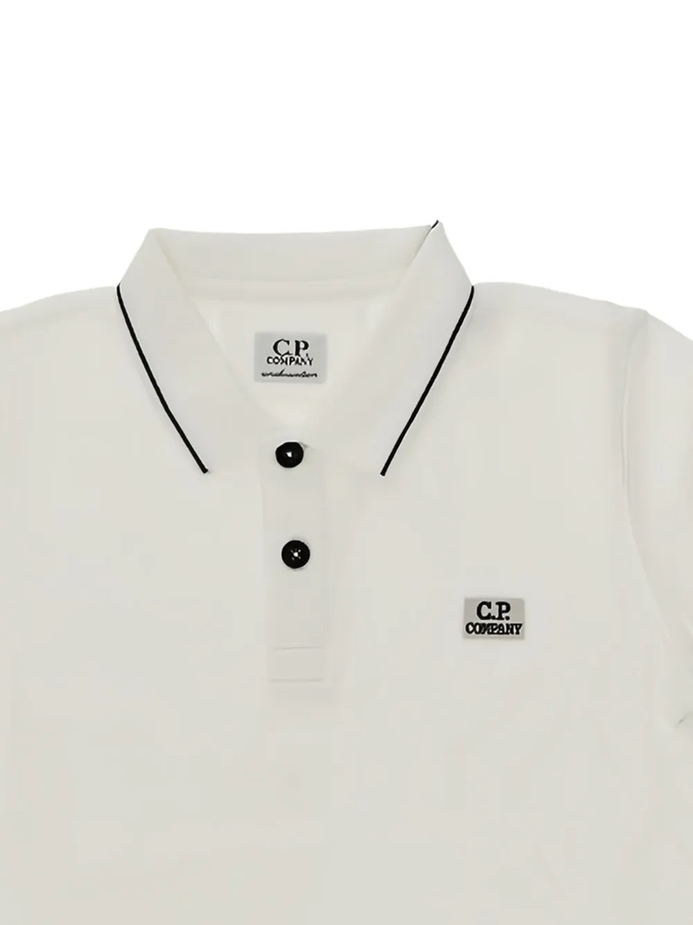 C.P. Company Kids Poloshirt met logodetail en knopen Wit
