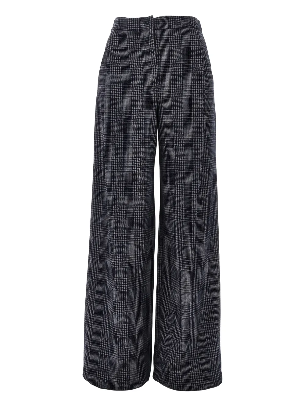 Emporio Armani Check-pattern Trousers In Gray