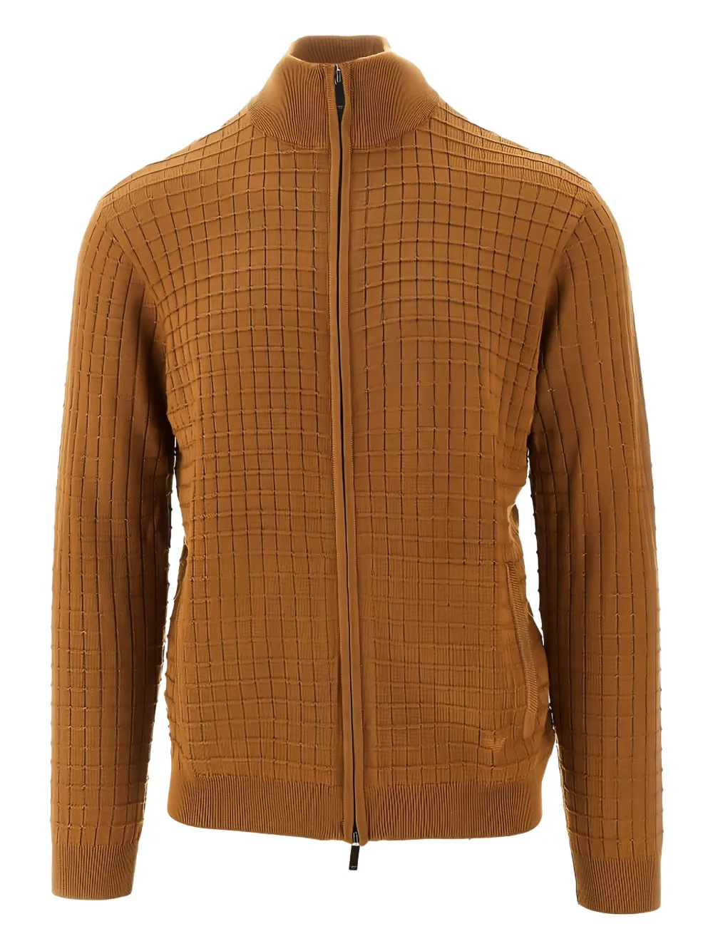Emporio Armani zip-up cardigan | Brown | Image 1