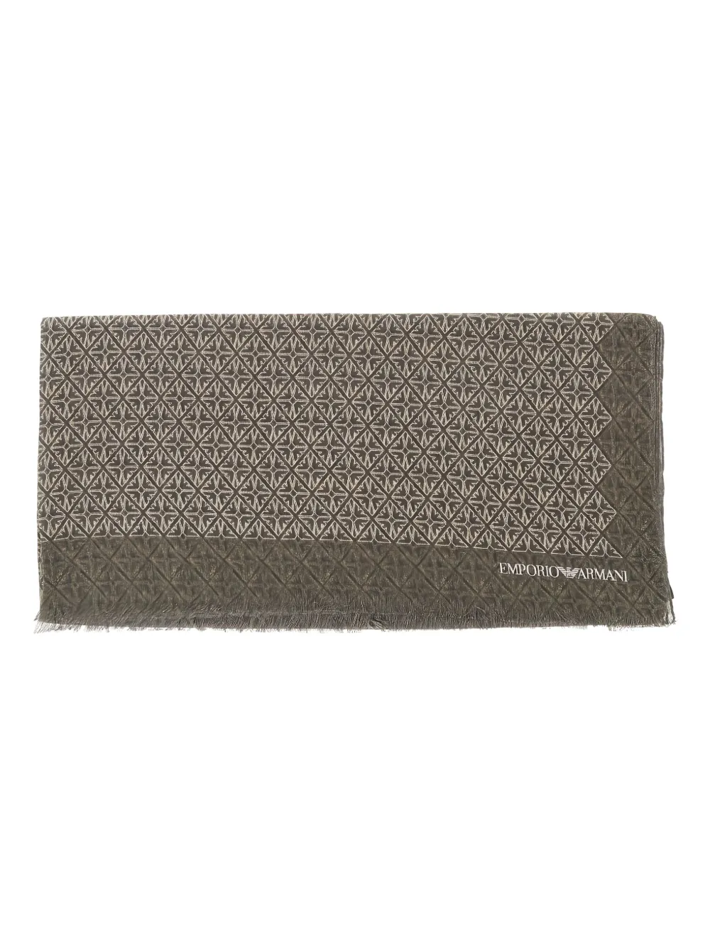 Emporio Armani geometric-pattern scarf | Brown | Image 1