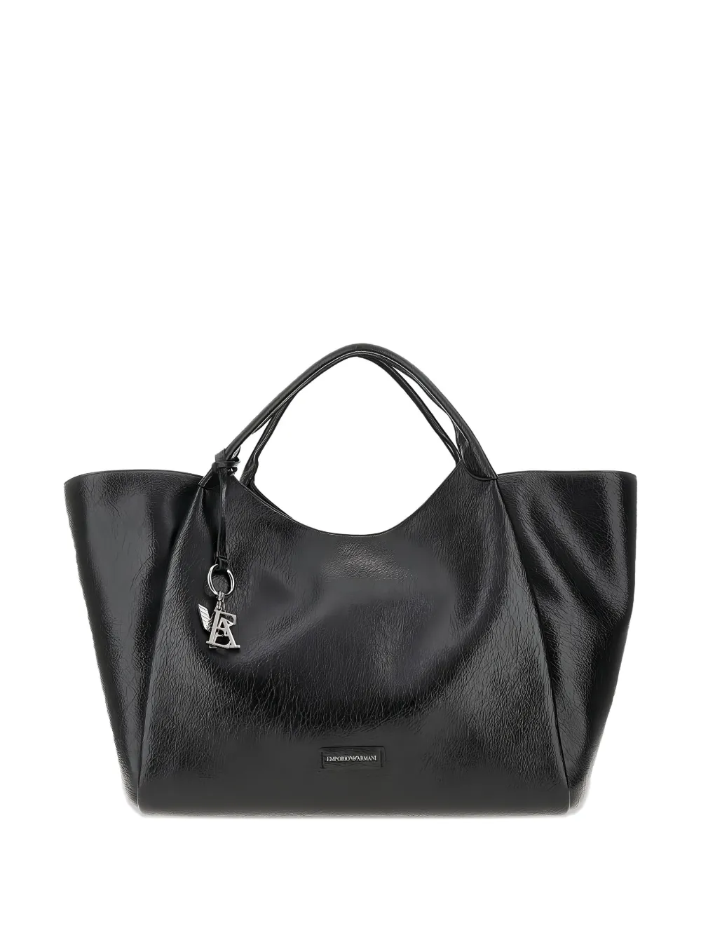 Emporio Armani large charm-detail shoulder bag - Nero