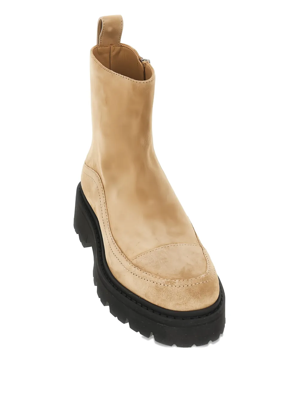 Emporio Armani Leren laarzen Beige