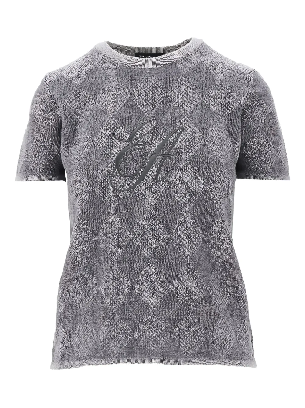 Emporio Armani argyle-patterned T-shirt - Grigio