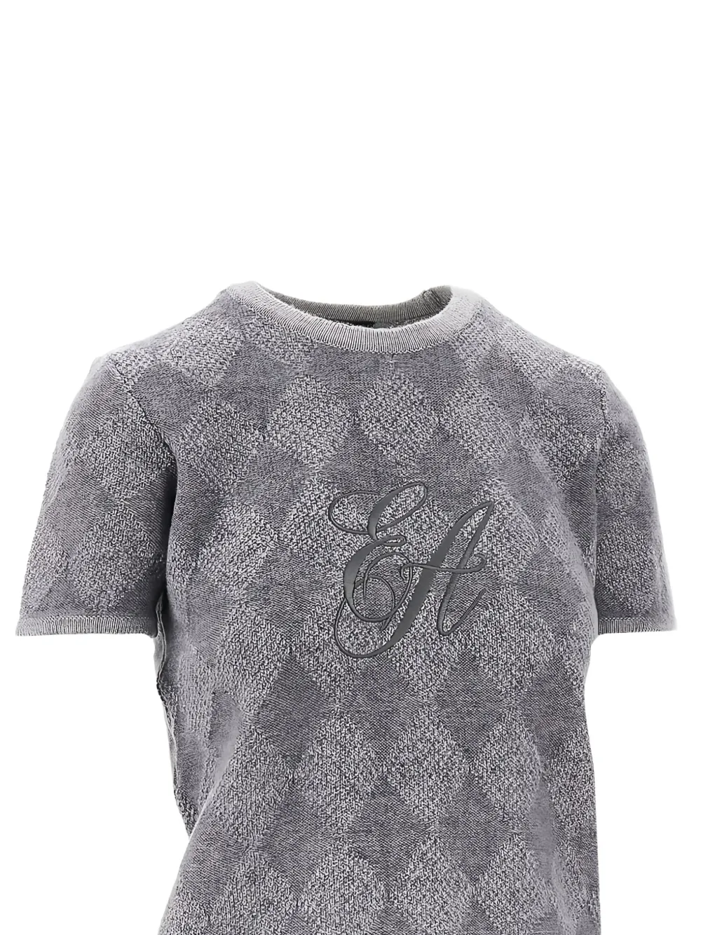 Emporio Armani T-shirt met argyle patroon Grijs