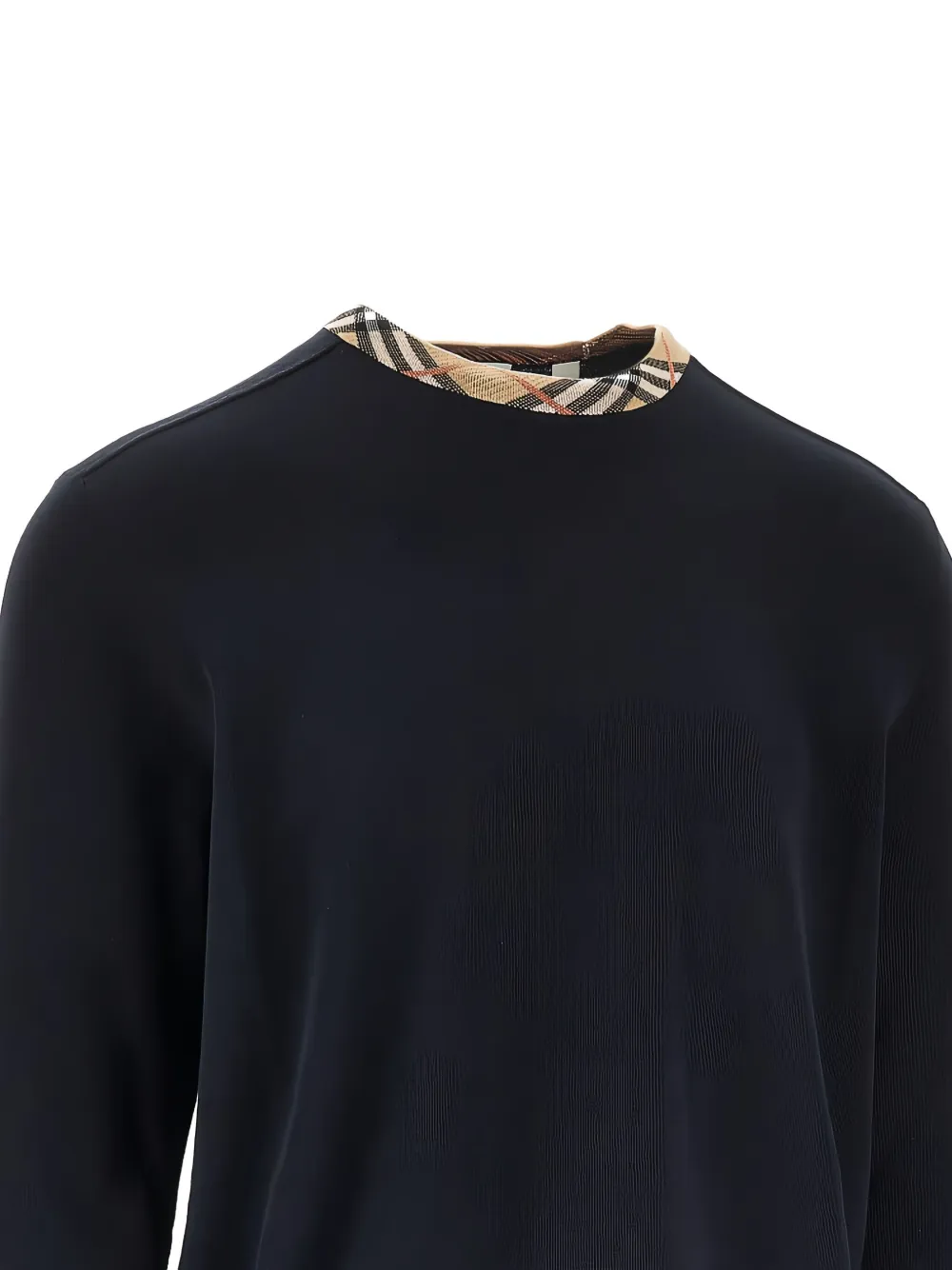 Burberry check-trim sweater - Blauw