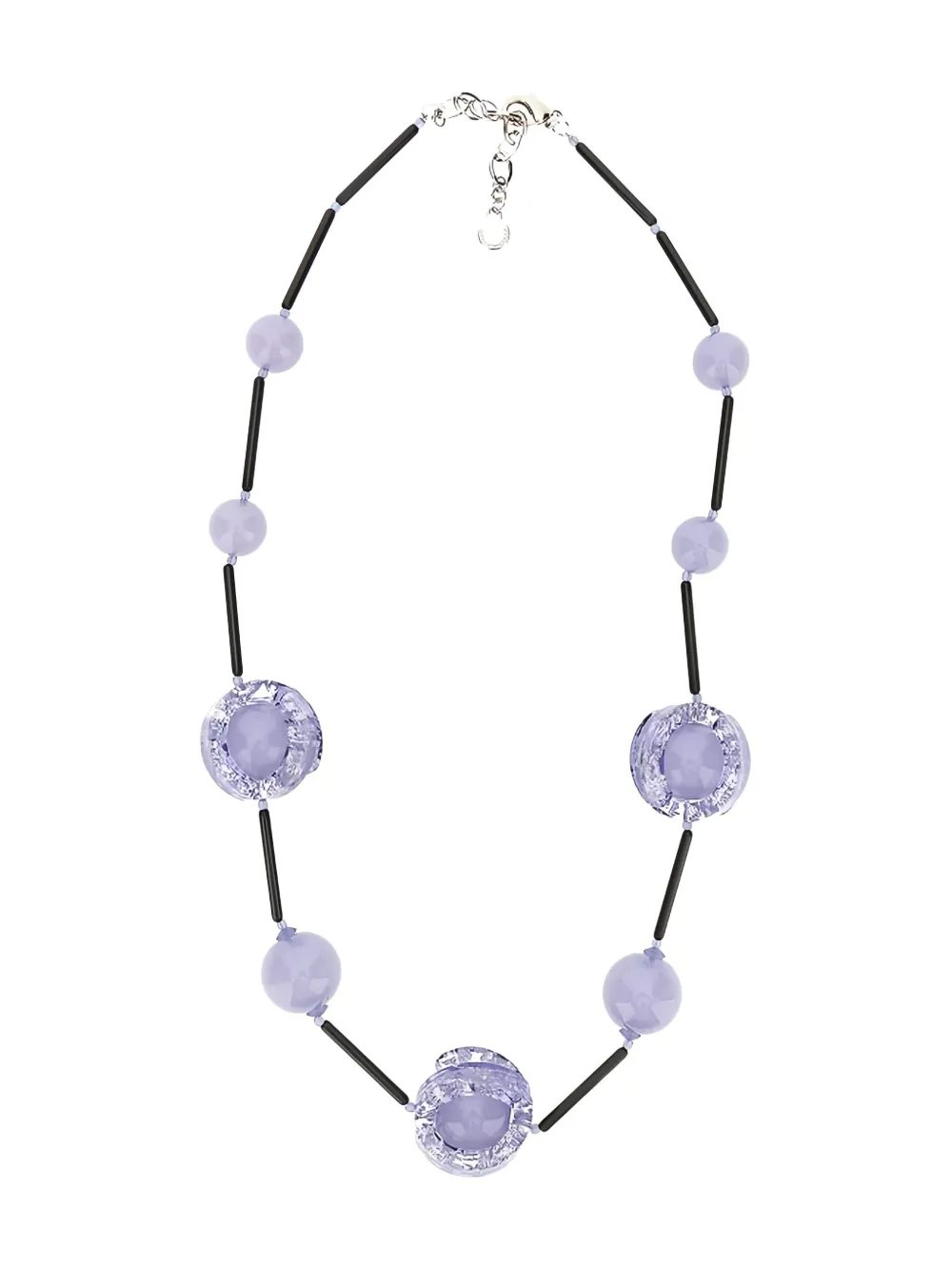 Emporio Armani Satellites Beads Necklace In Purple