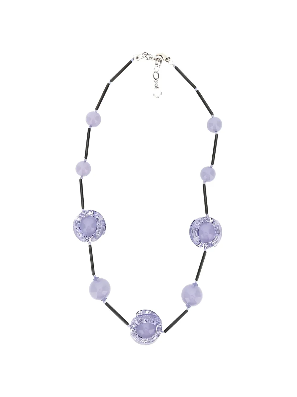 Emporio Armani Satellites Beads Necklace In Purple
