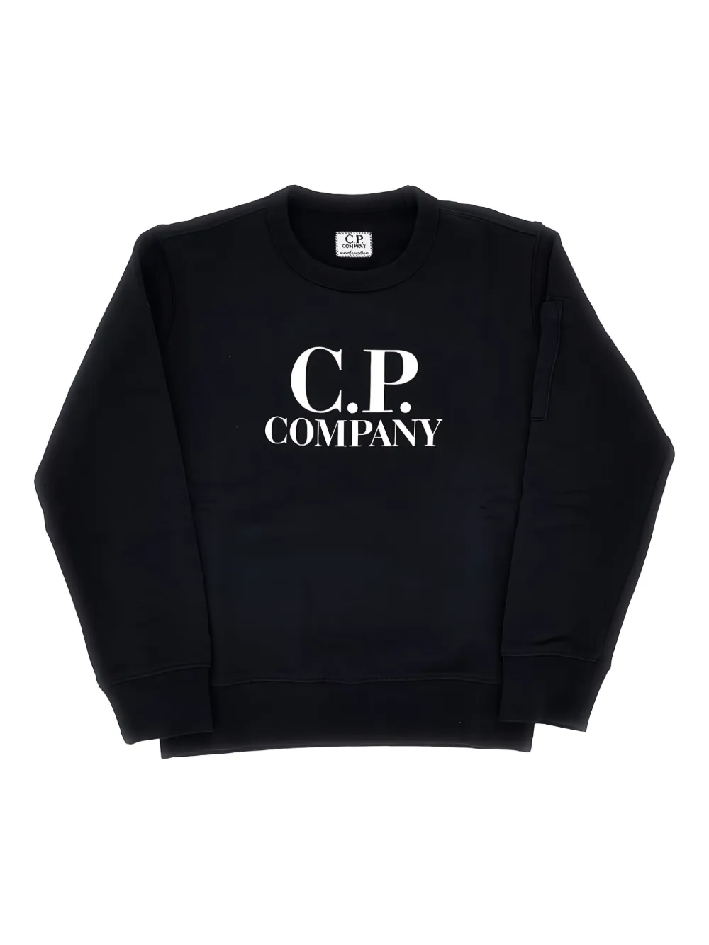 C.p. Company Logo-print Crew-neck Top In Black