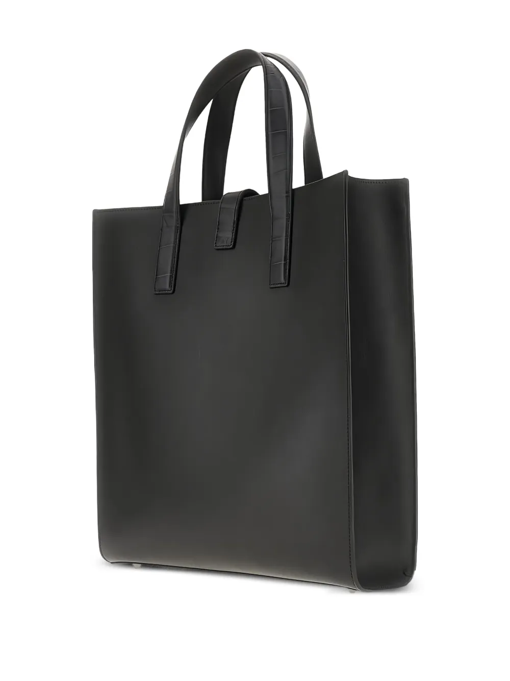 Emporio Armani Leren shopper Zwart