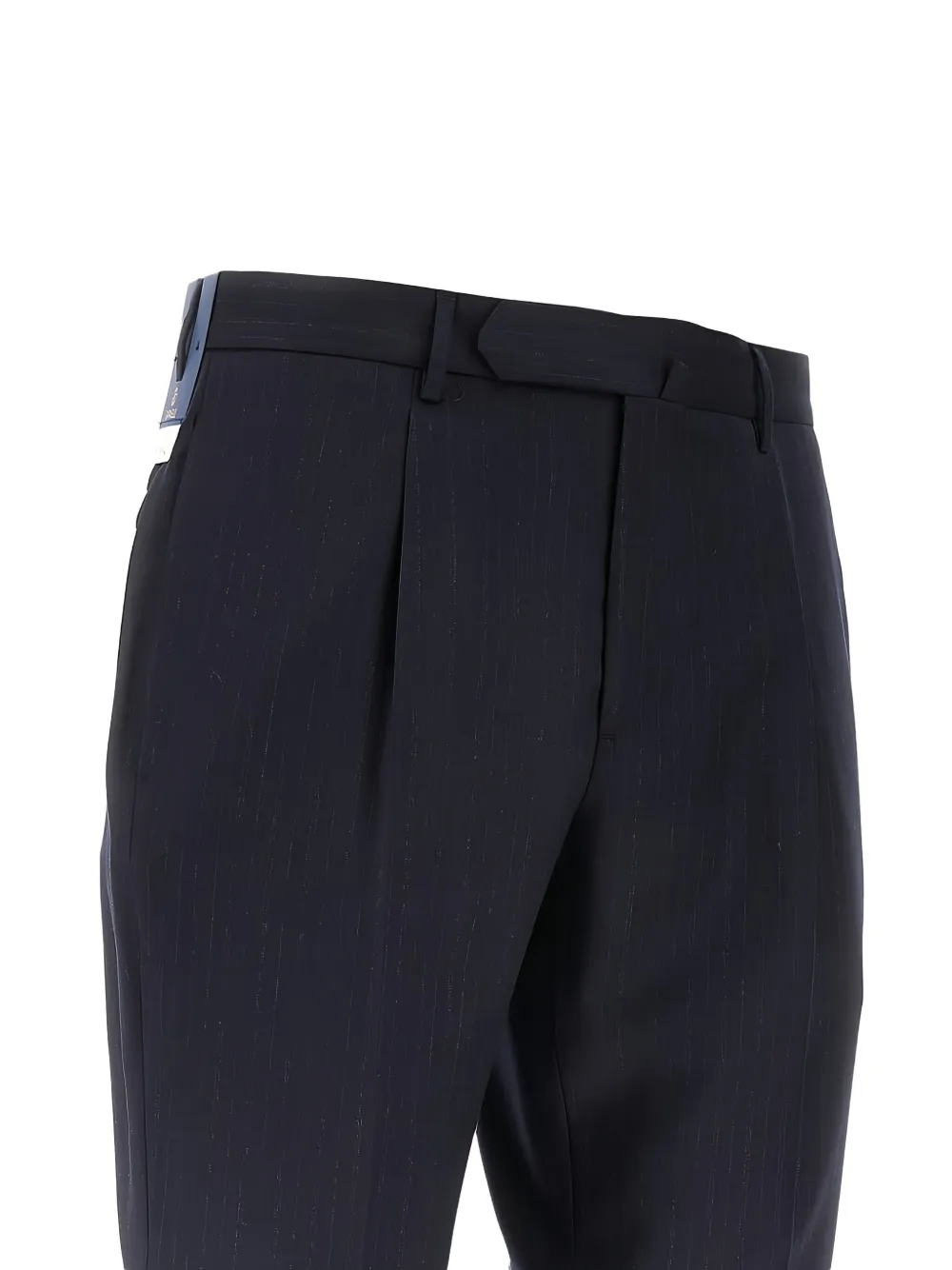 Santaniello pinstripe pleated-front trousers - Blauw