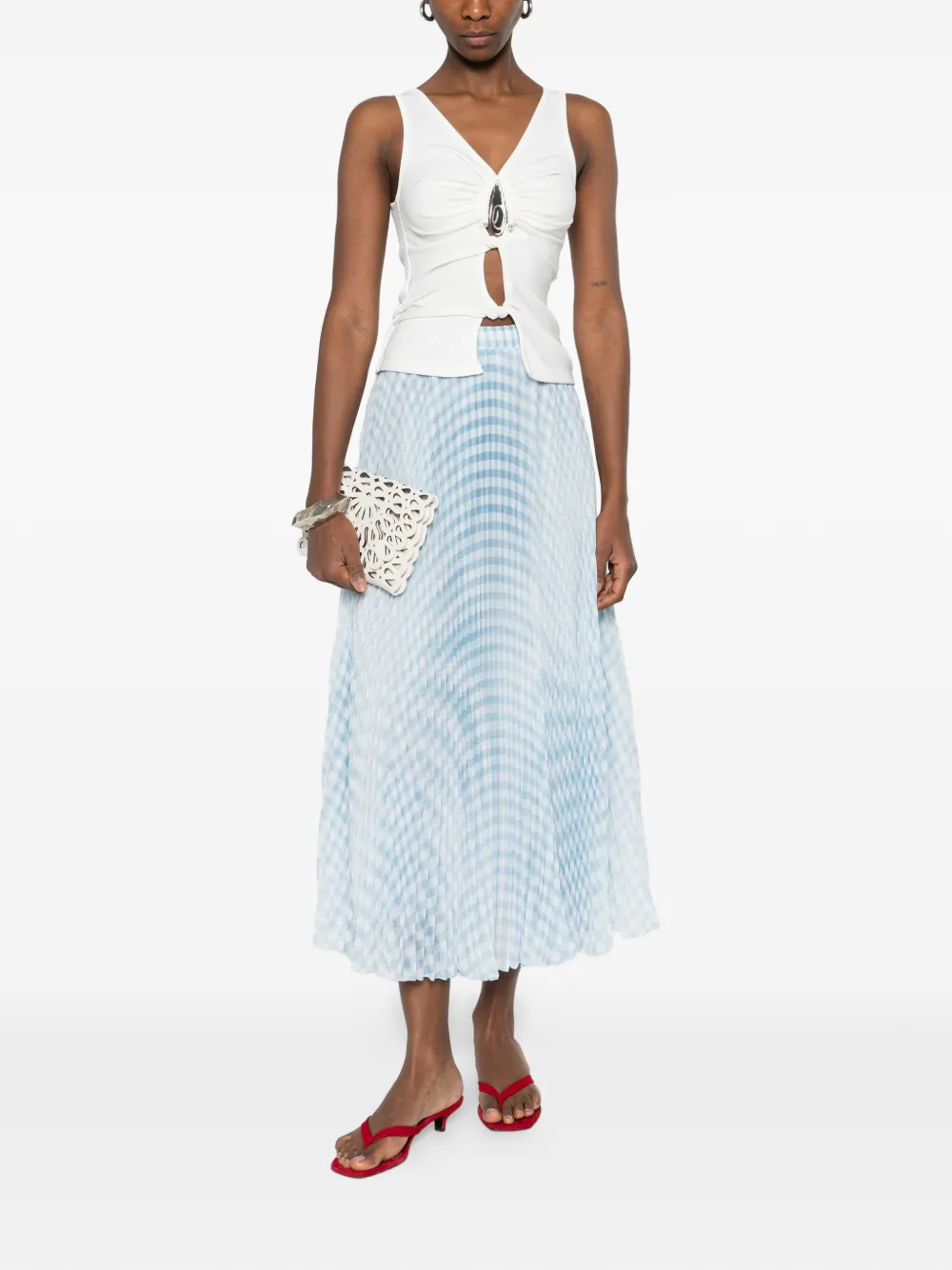 Ermanno Scervino blue pleated skirt - Blauw