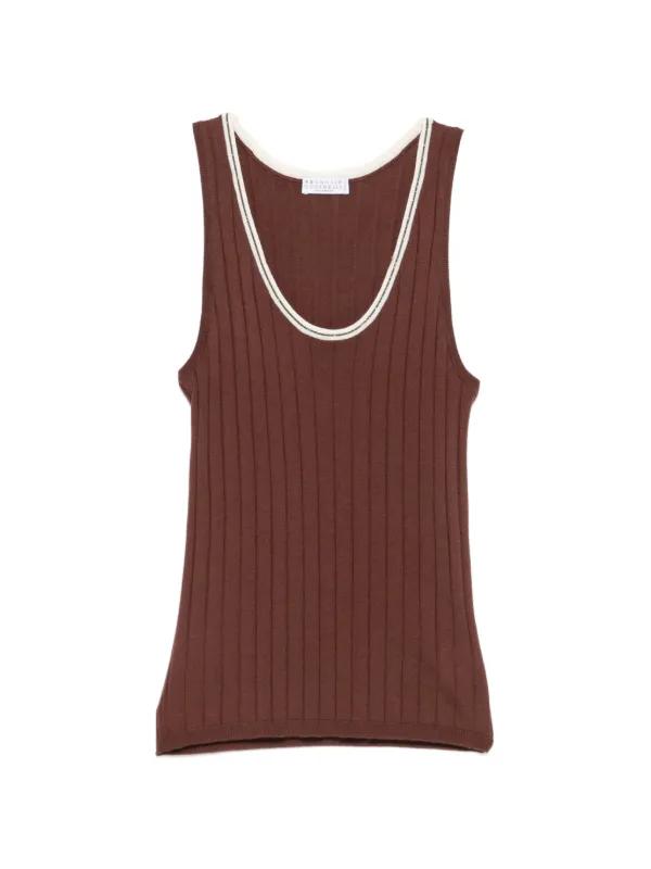 Brunello Cucinelli Ribbed Jersey in Brown