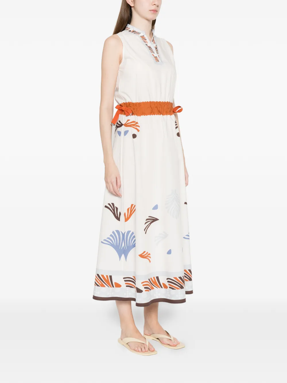 Herno Midi-jurk met patroon afwerking Wit