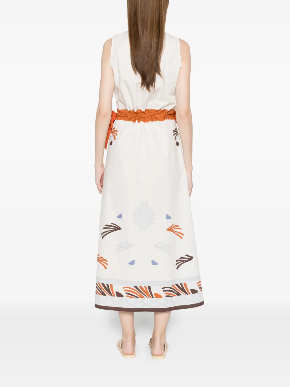 Herno Midi-jurk met patroon afwerking Wit