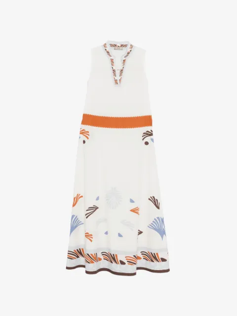 Herno patterned-hem midi dress