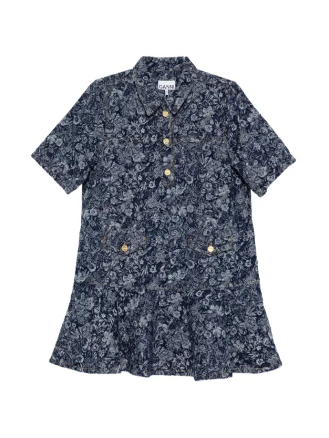 GANNI buttoned floral dress