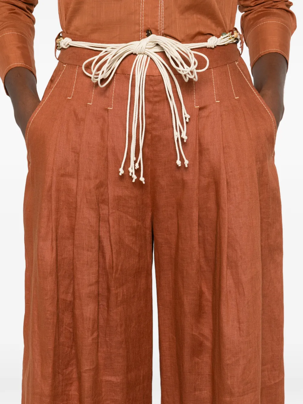 ZIMMERMANN Broek met ruches Bruin