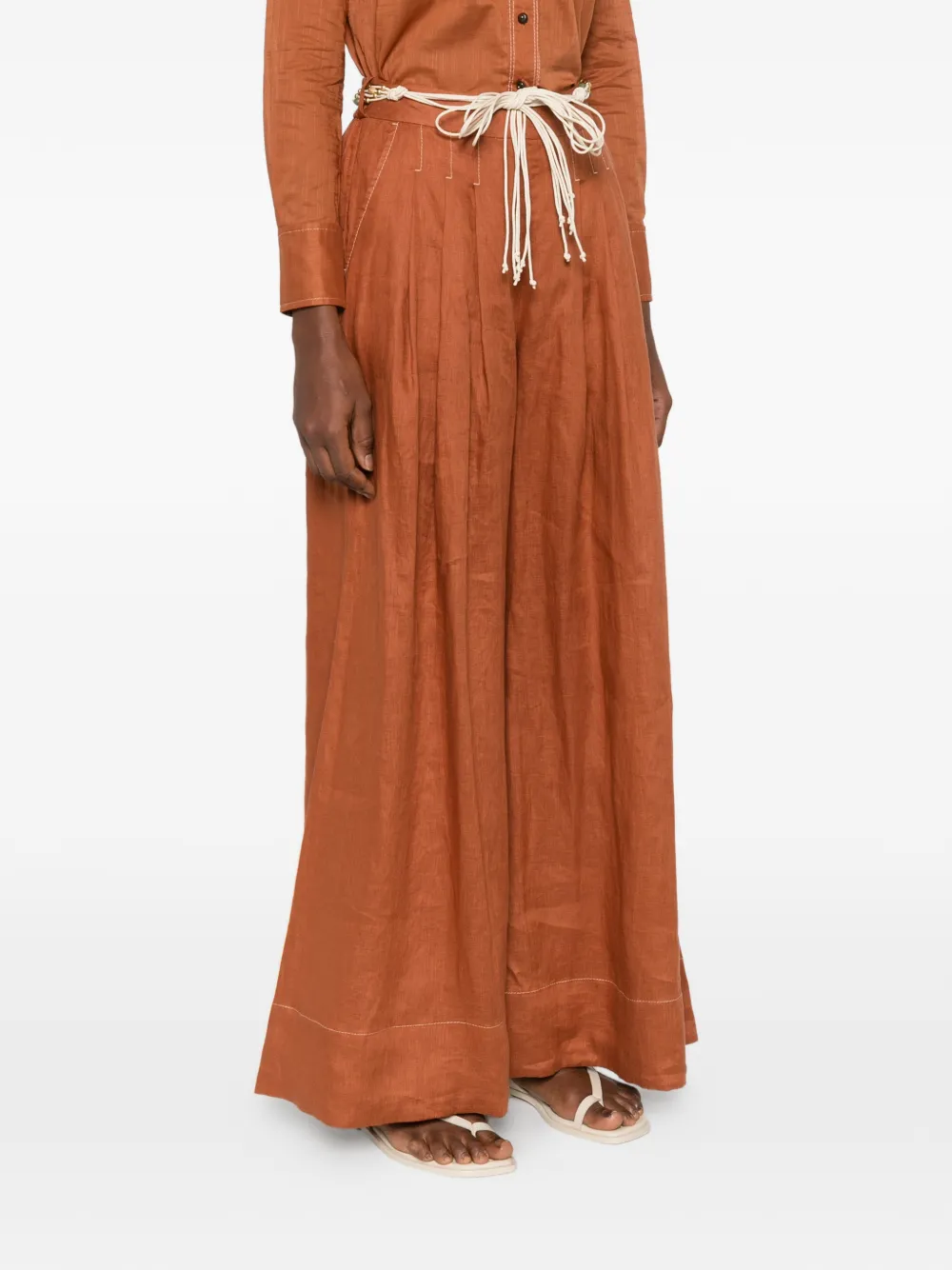 ZIMMERMANN Broek met ruches Bruin