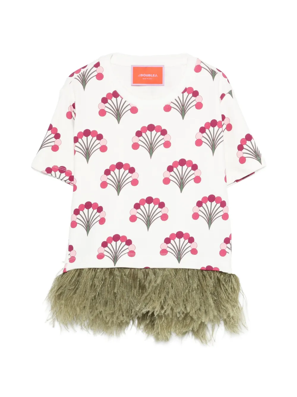 La DoubleJ floral-print T-shirt - Bianco
