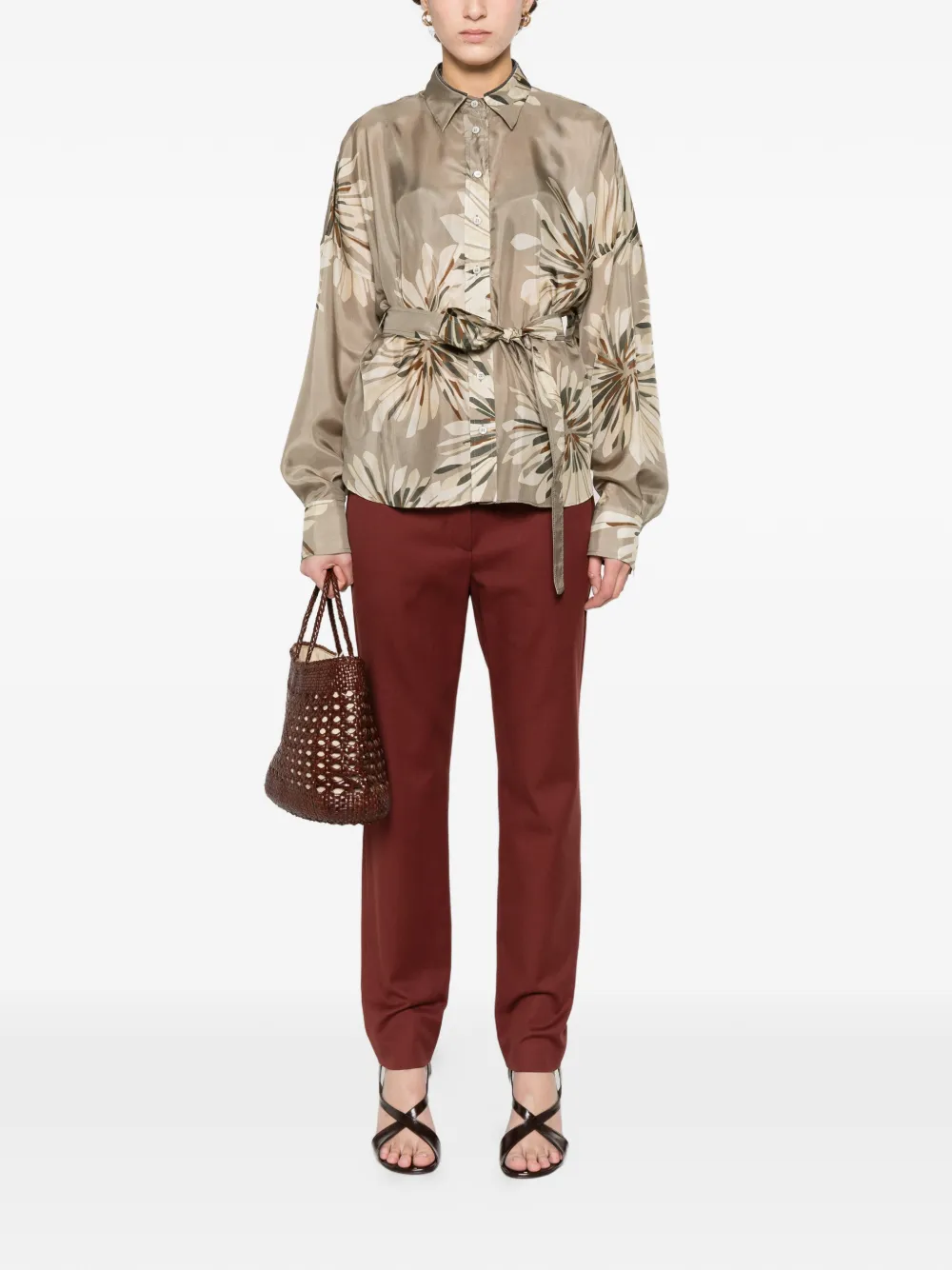 Brunello Cucinelli Twill broek Rood