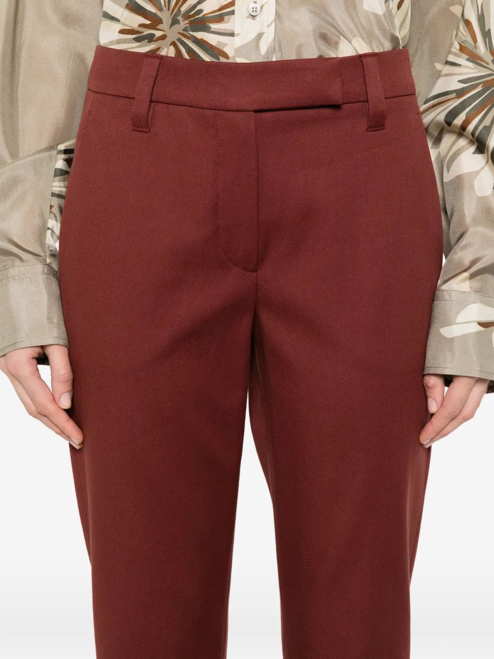 Brunello Cucinelli Twill broek Rood