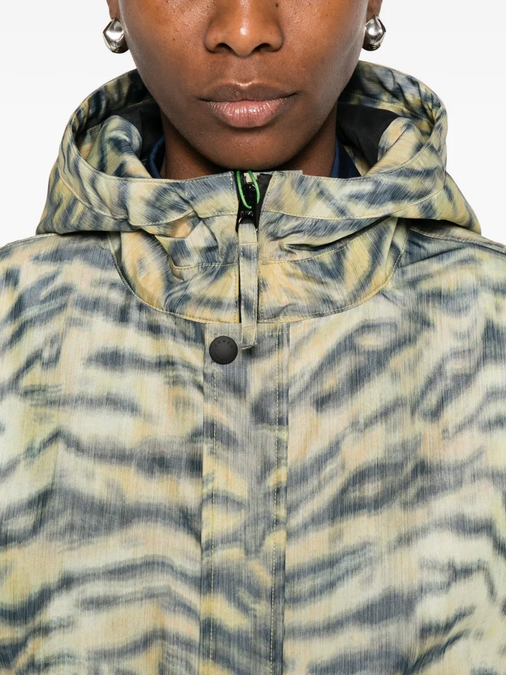 Kenzo Jack met dierenprint en capuchon Geel