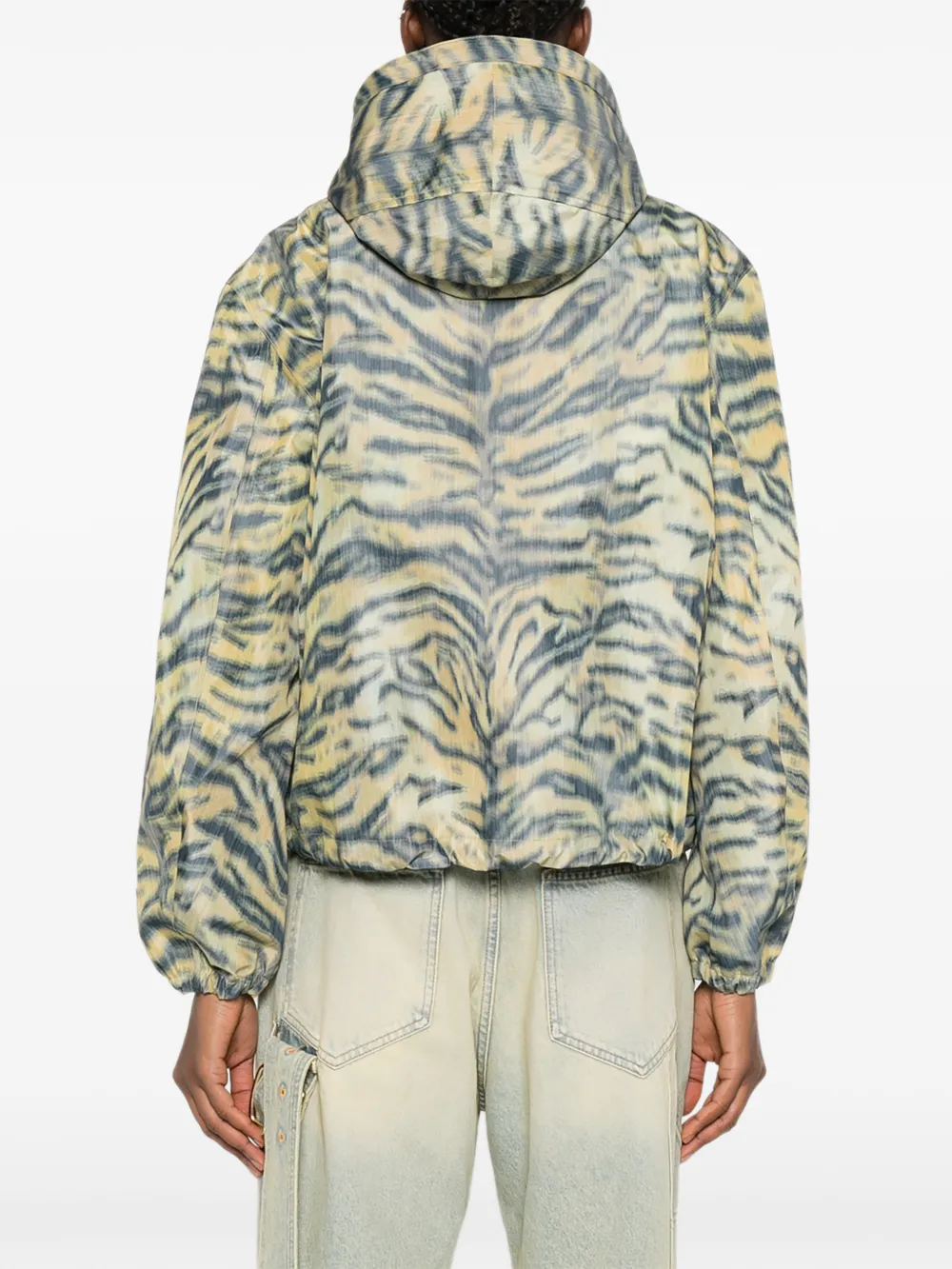 Kenzo Jack met dierenprint en capuchon Geel