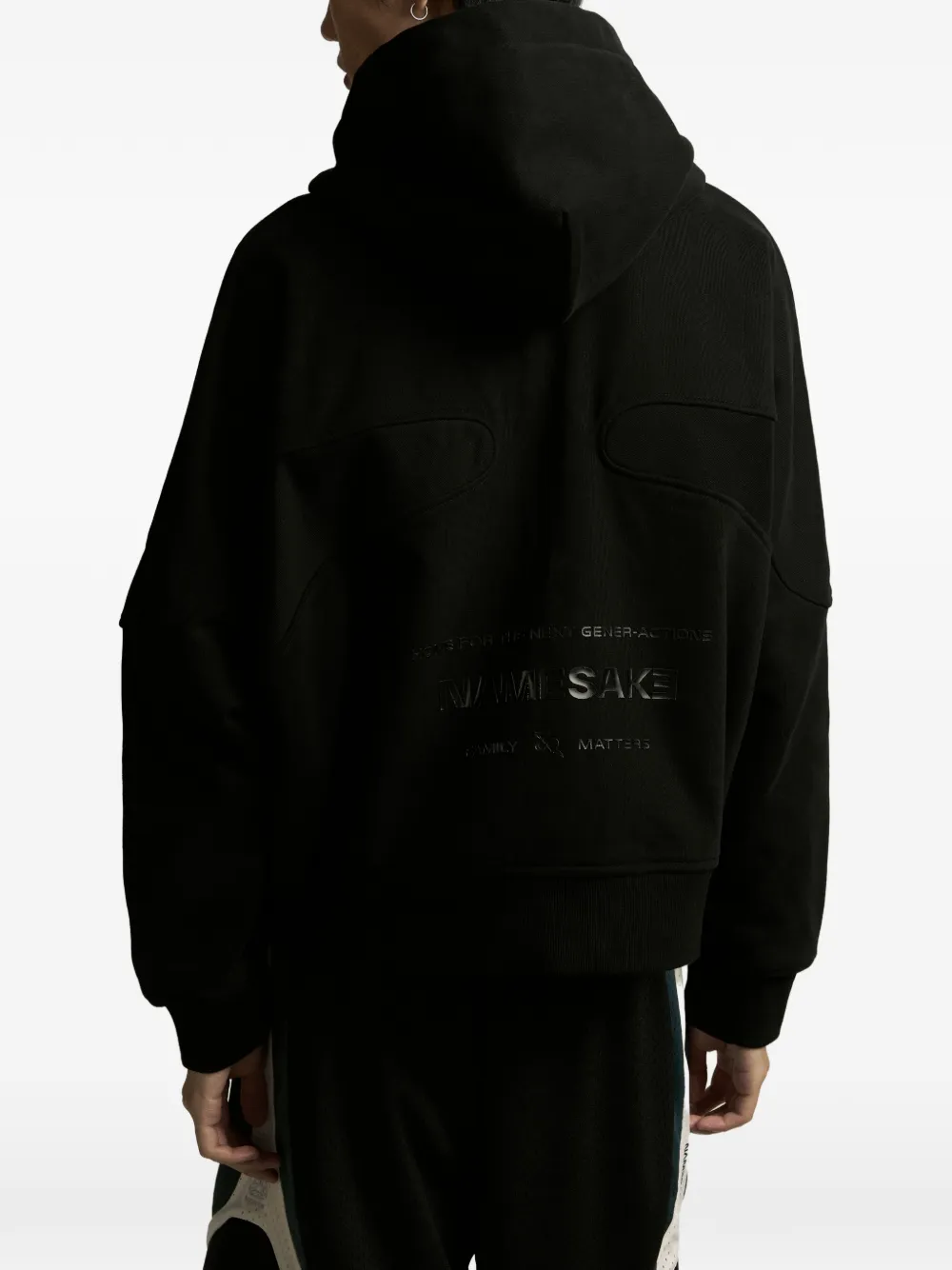 Namesake Zip Hooded Sweatshirt In Black