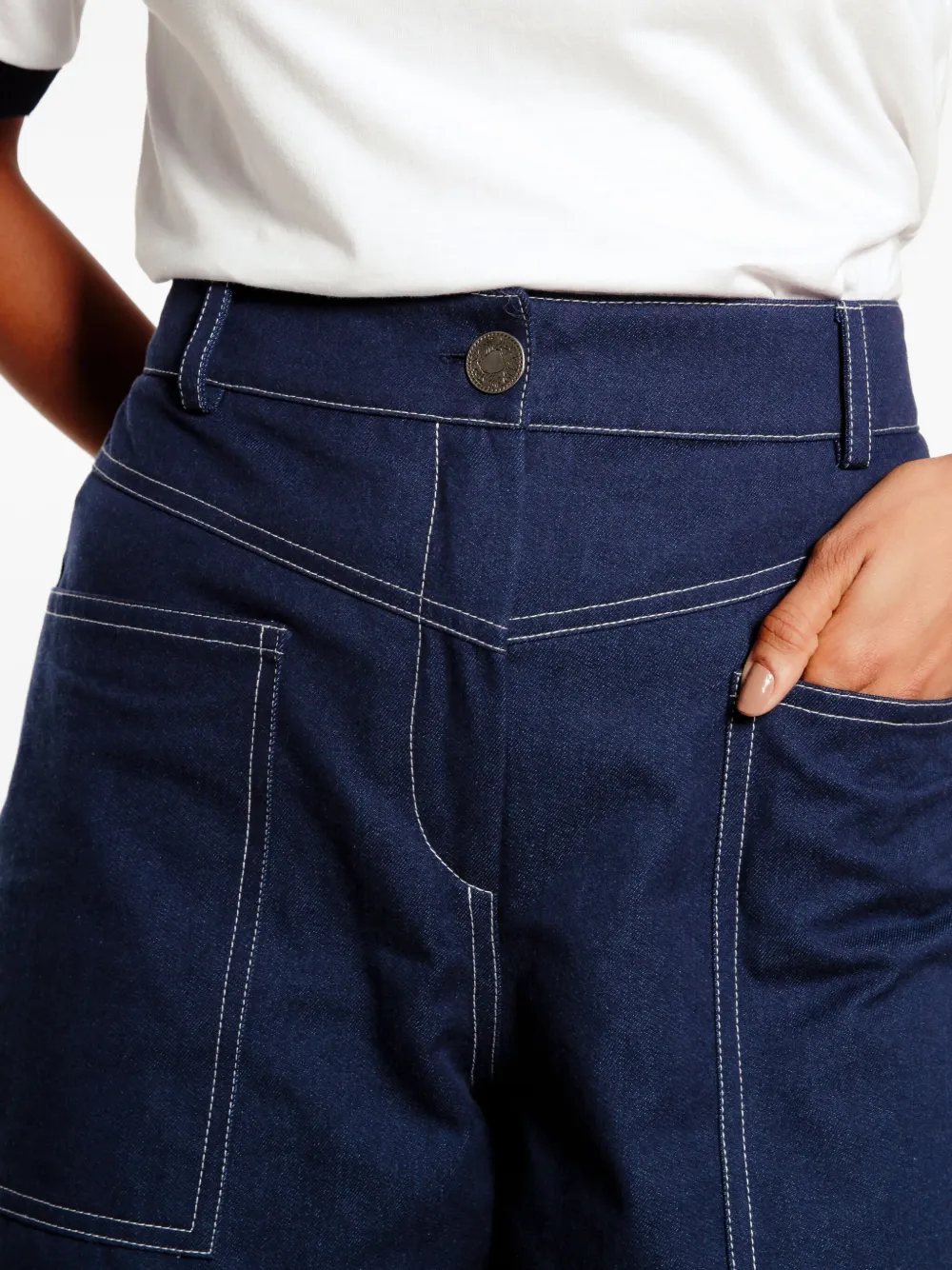 Isolda Mergulho Seam-detail Shorts In Blue