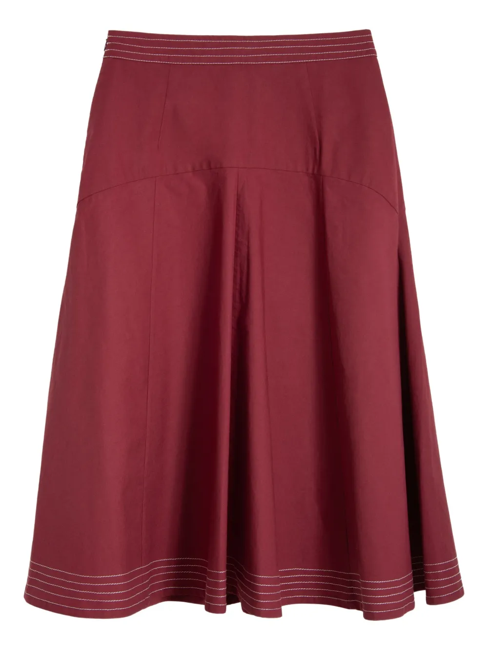 Isolda Revoada Midi Skirt In Red