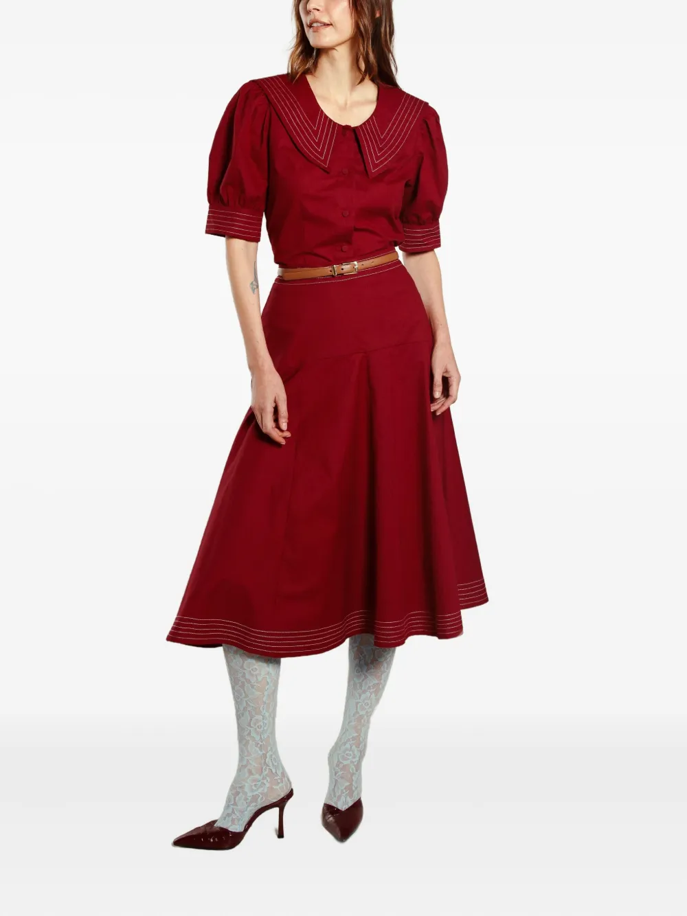 Isolda Revoada midi skirt - Rood