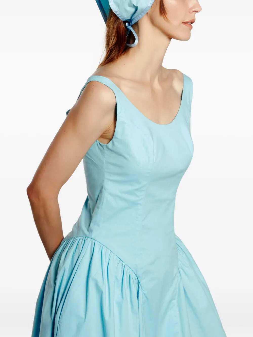 Isolda Palacete Midi Dress In Blue