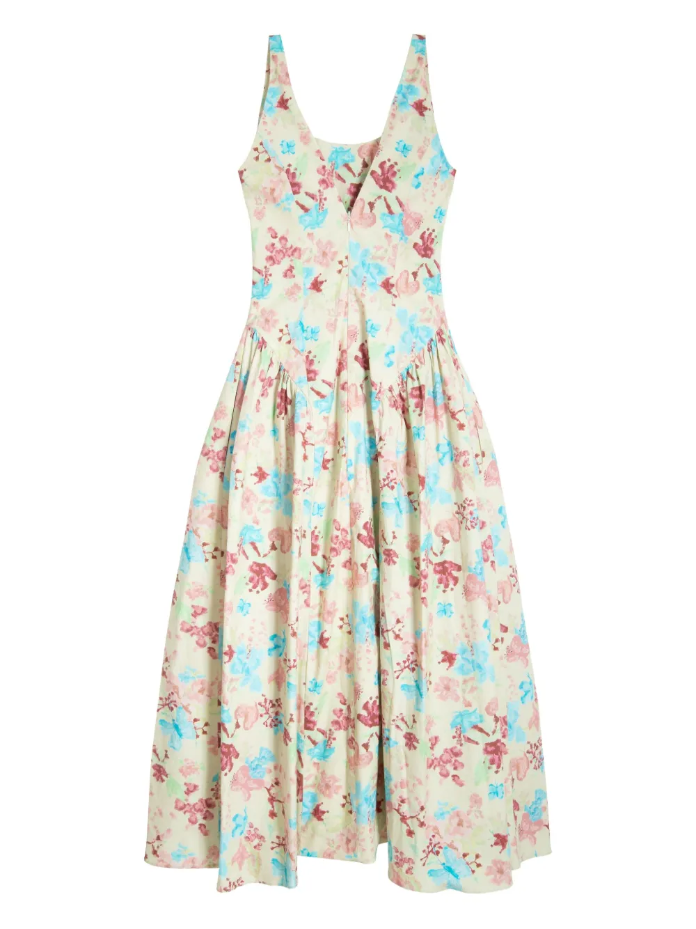 Isolda Palacete midi-jurk met bloemenprint Beige