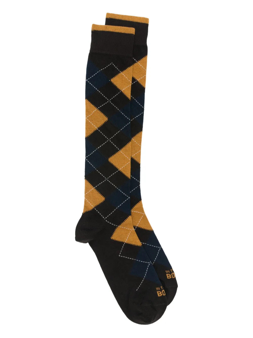 In The Box argyle ribbed socks | marron | Image 1