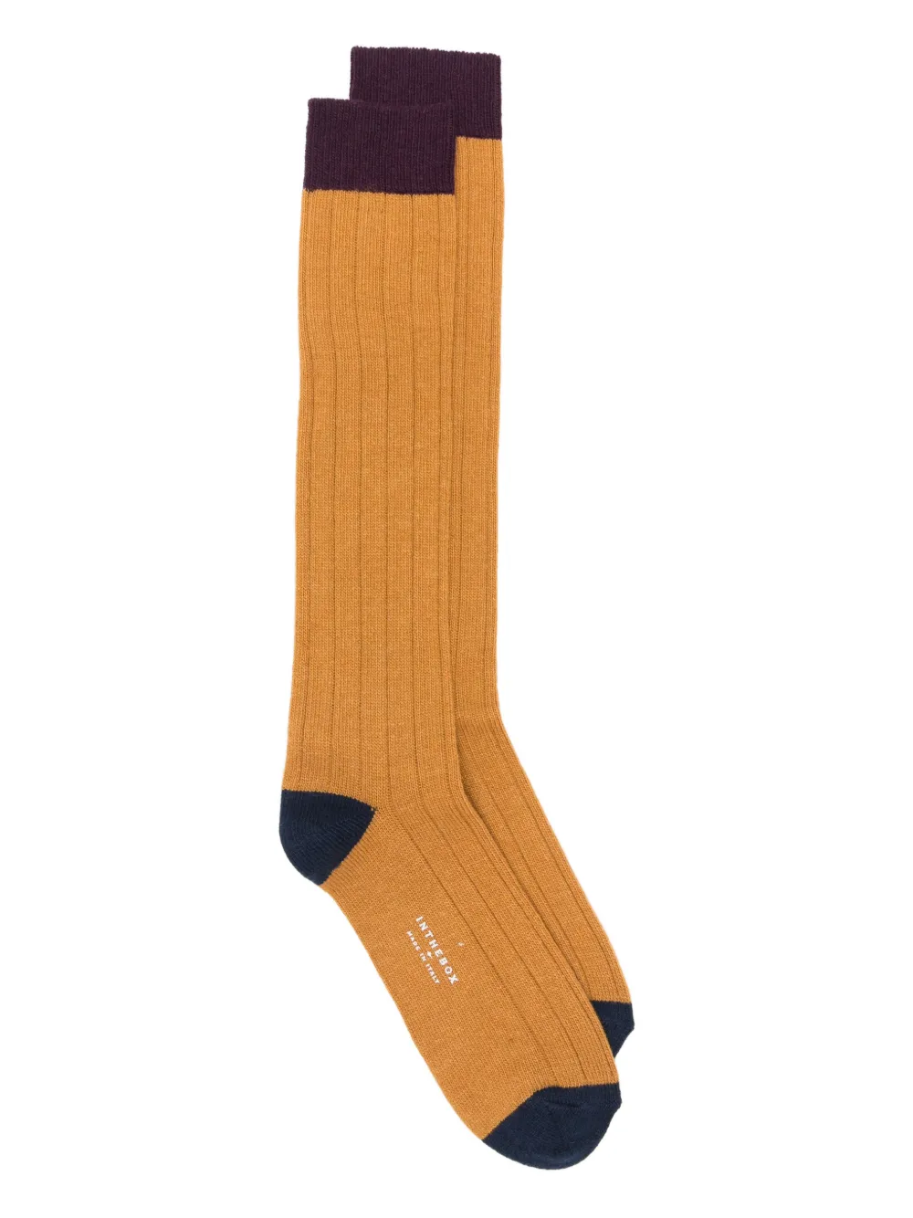 In The Box ribbed colour-block socks | jaune | Image 1