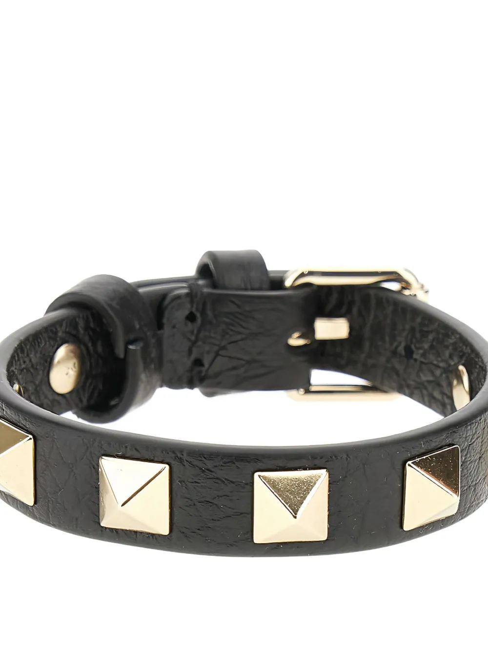 Valentino Garavani leather studs bracelet - Zwart